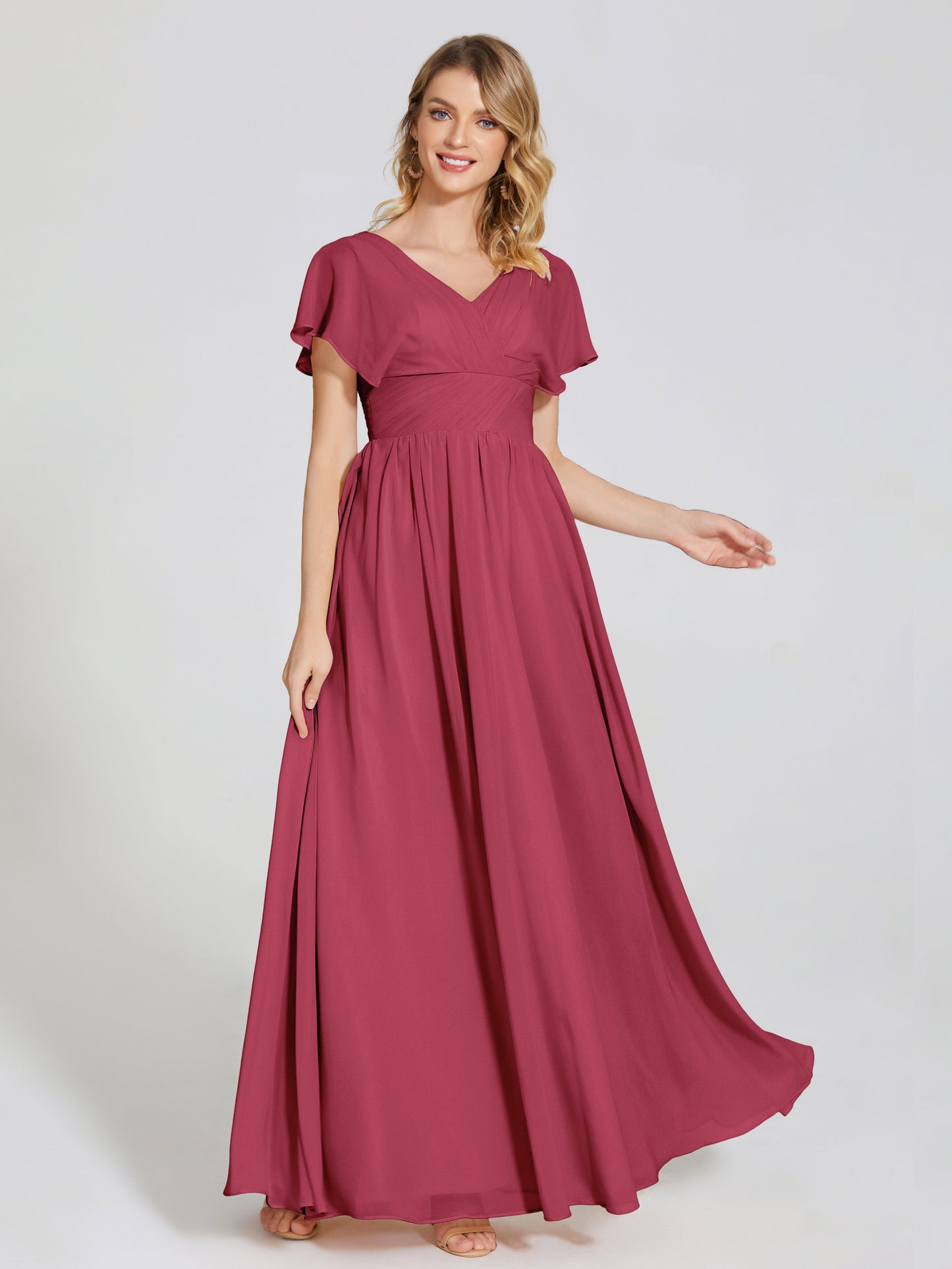Malia Sleeves Bridesmaid Dress With Empire Waist