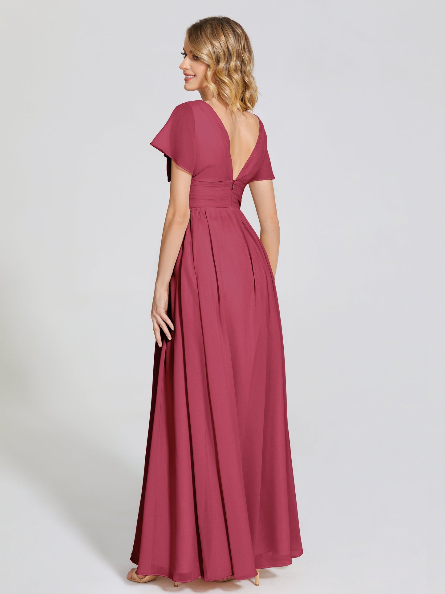 Malia Sleeves Bridesmaid Dress With Empire Waist