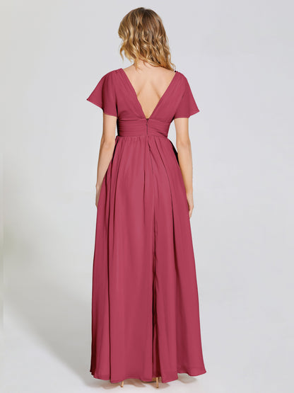 Malia Sleeves Bridesmaid Dress With Empire Waist