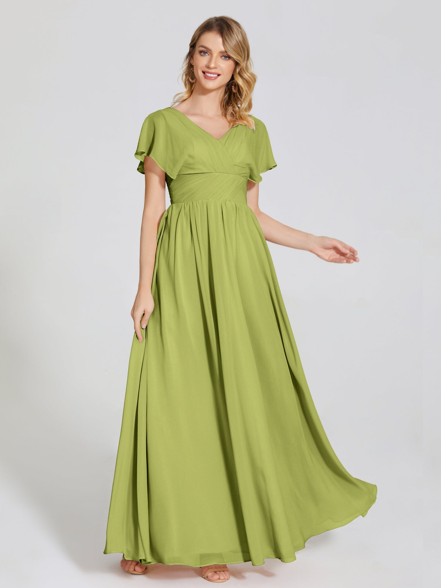 Malia Sleeves Bridesmaid Dress With Empire Waist