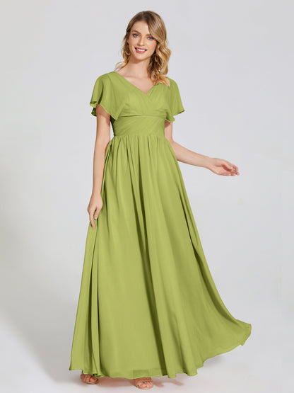 Malia Sleeves Bridesmaid Dress With Empire Waist