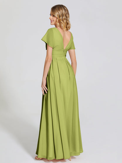 Malia Sleeves Bridesmaid Dress With Empire Waist