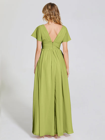 Malia Sleeves Bridesmaid Dress With Empire Waist
