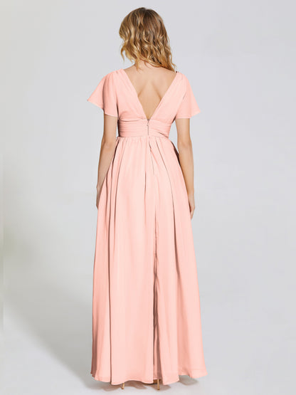 Malia Sleeves Bridesmaid Dress With Empire Waist