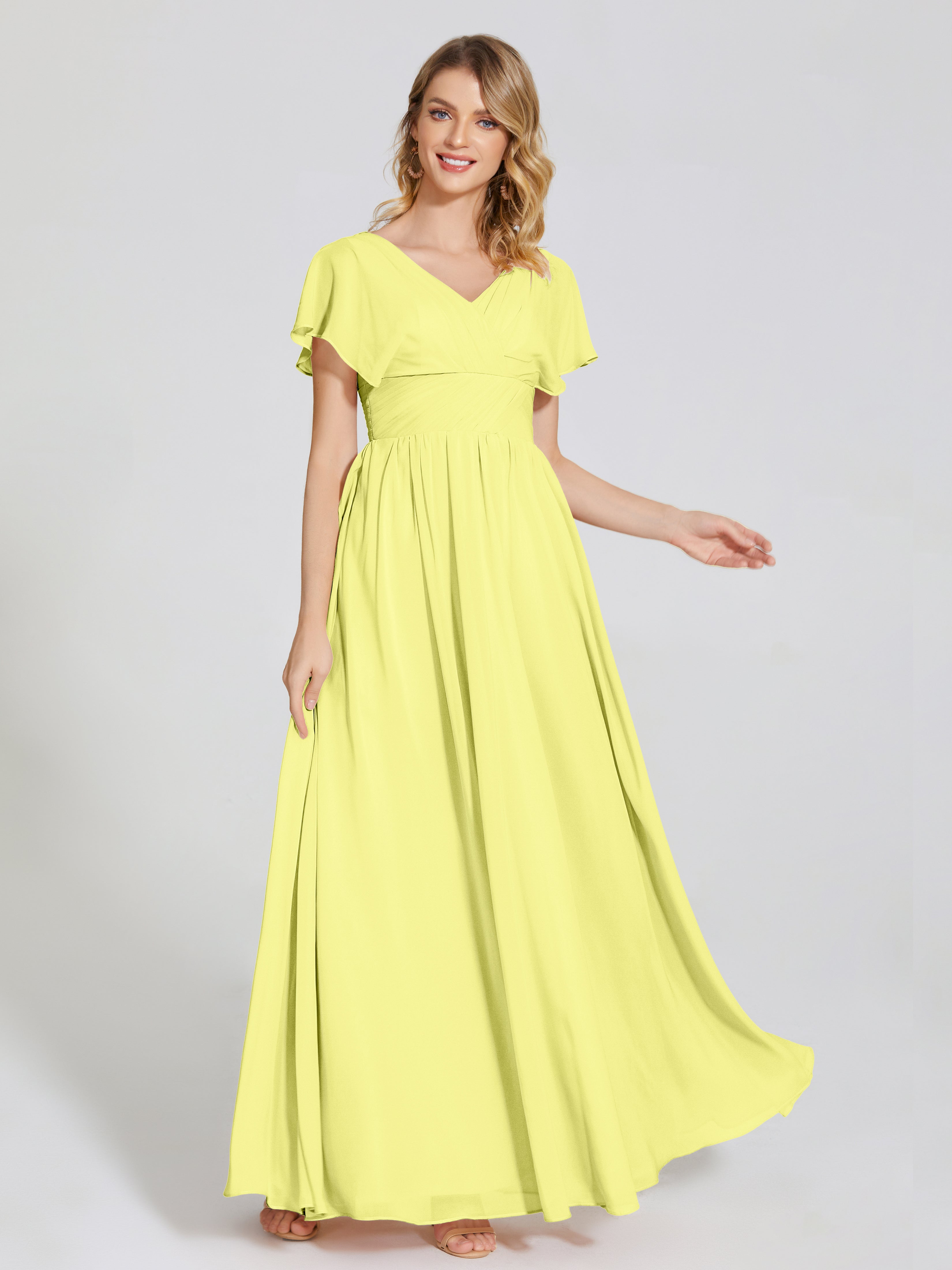 Malia Sleeves Bridesmaid Dress With Empire Waist