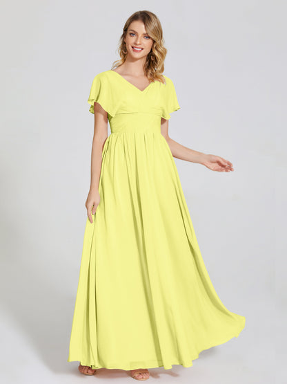 Malia Sleeves Bridesmaid Dress With Empire Waist