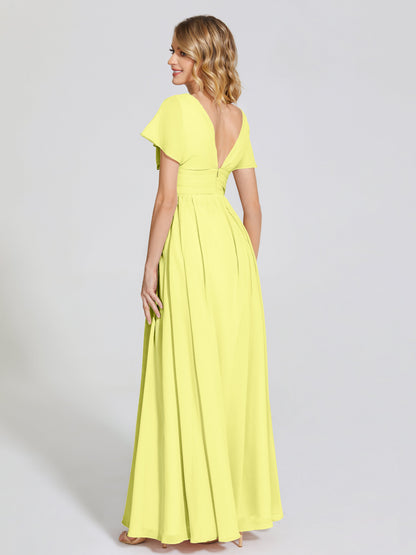 Malia Sleeves Bridesmaid Dress With Empire Waist