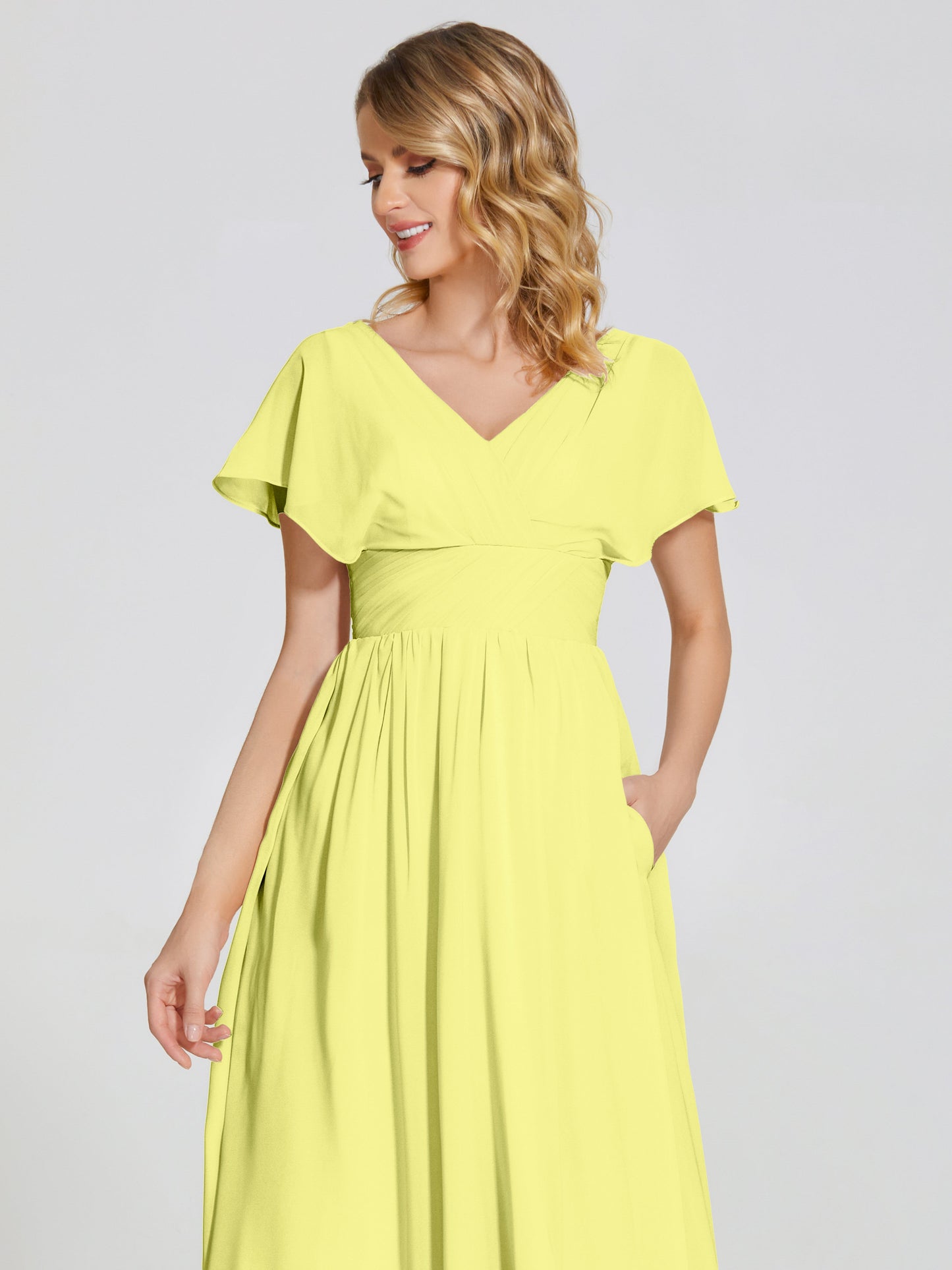 Malia Sleeves Bridesmaid Dress With Empire Waist