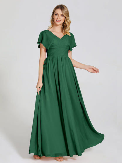 Malia Sleeves Bridesmaid Dress With Empire Waist