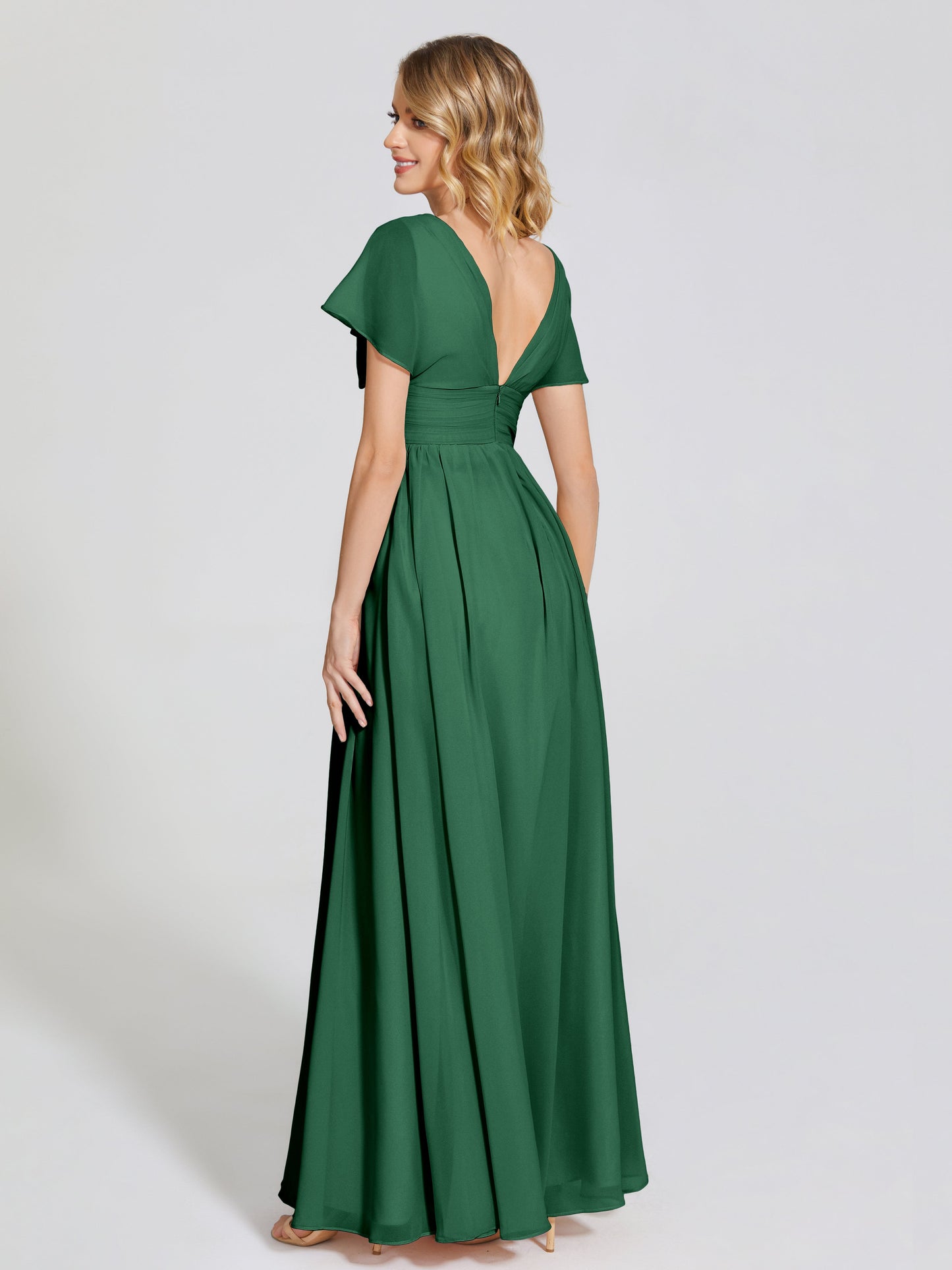 Malia Sleeves Bridesmaid Dress With Empire Waist