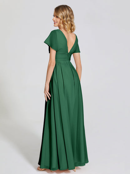 Malia Sleeves Bridesmaid Dress With Empire Waist