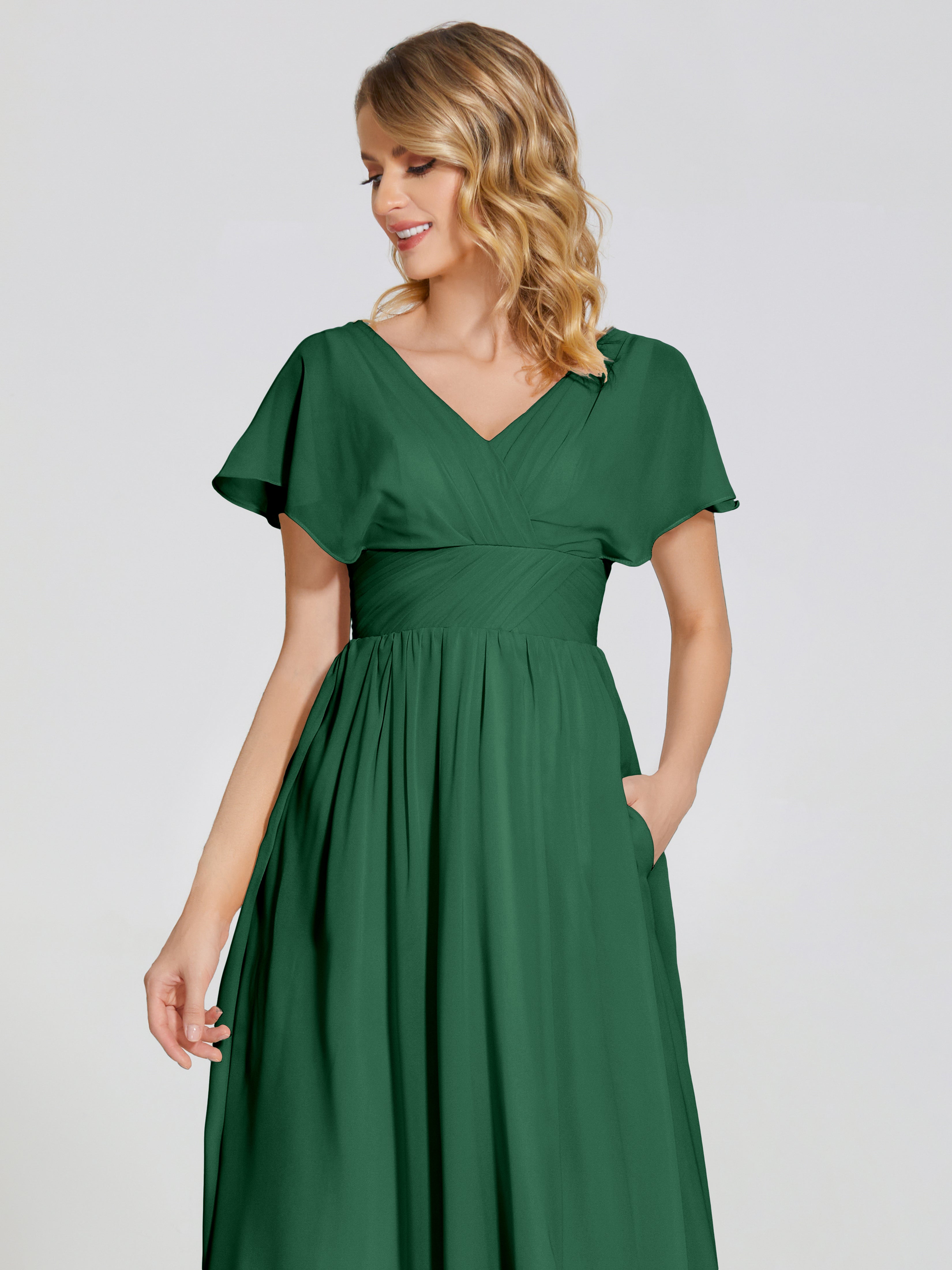 Malia Sleeves Bridesmaid Dress With Empire Waist