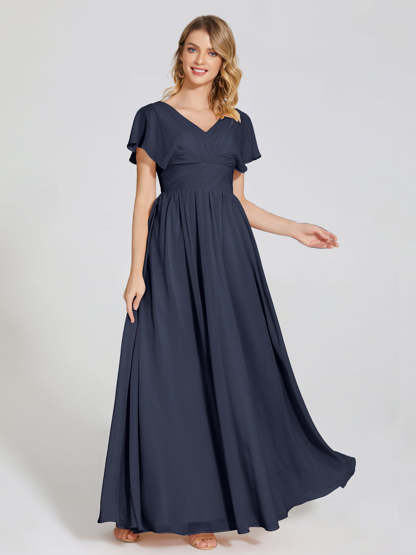 Malia Sleeves Bridesmaid Dress With Empire Waist