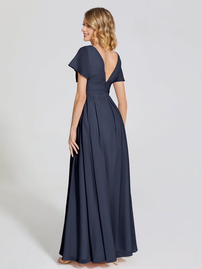 Malia Sleeves Bridesmaid Dress With Empire Waist