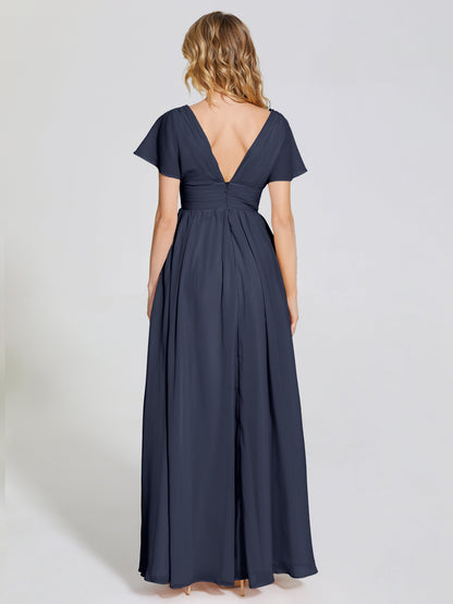 Malia Sleeves Bridesmaid Dress With Empire Waist