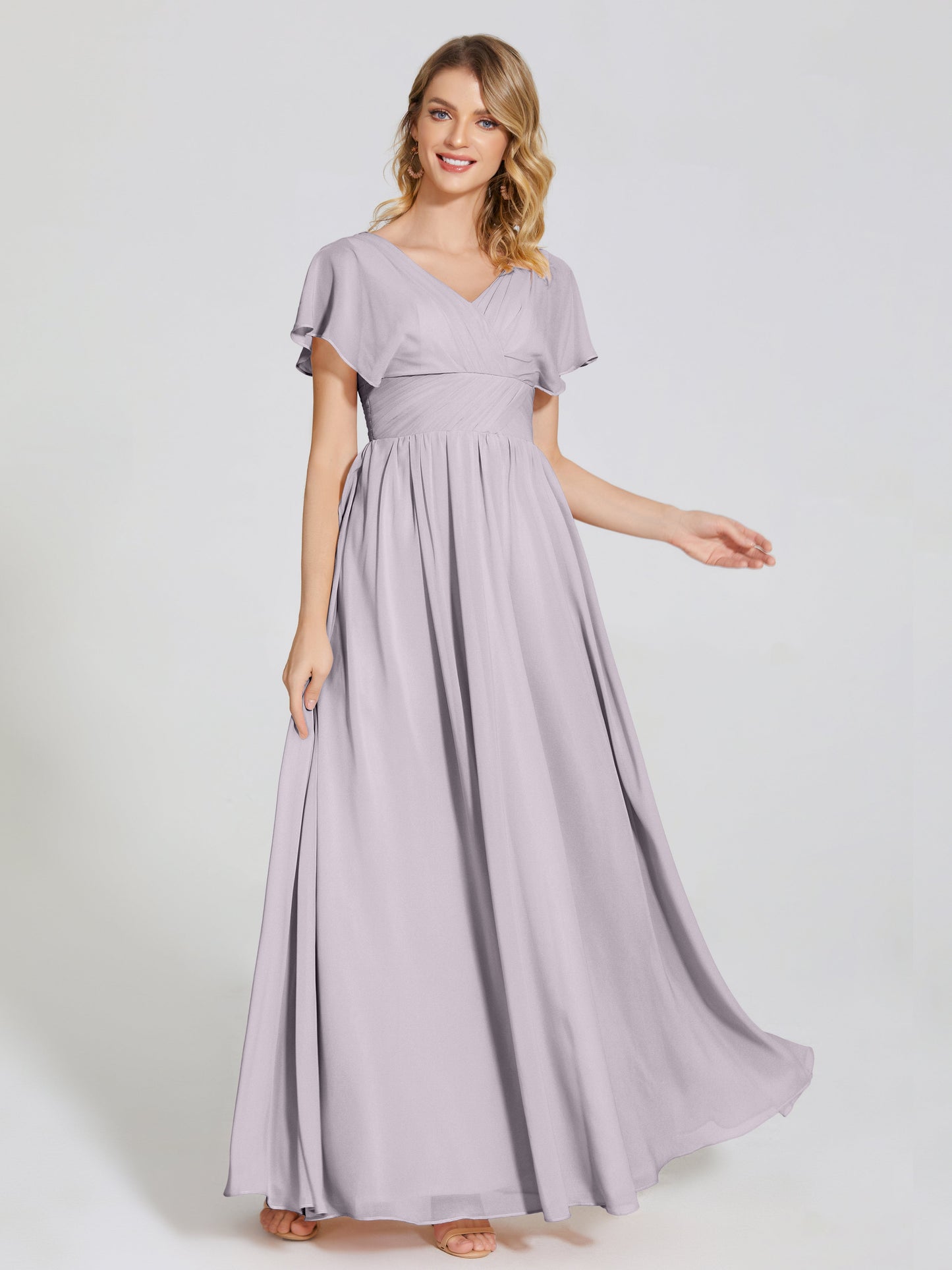 Malia Sleeves Bridesmaid Dress With Empire Waist