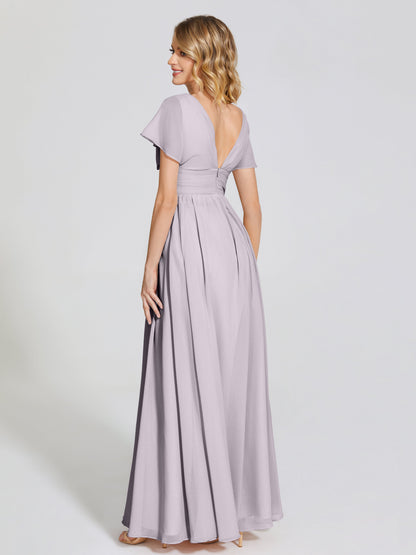 Malia Sleeves Bridesmaid Dress With Empire Waist
