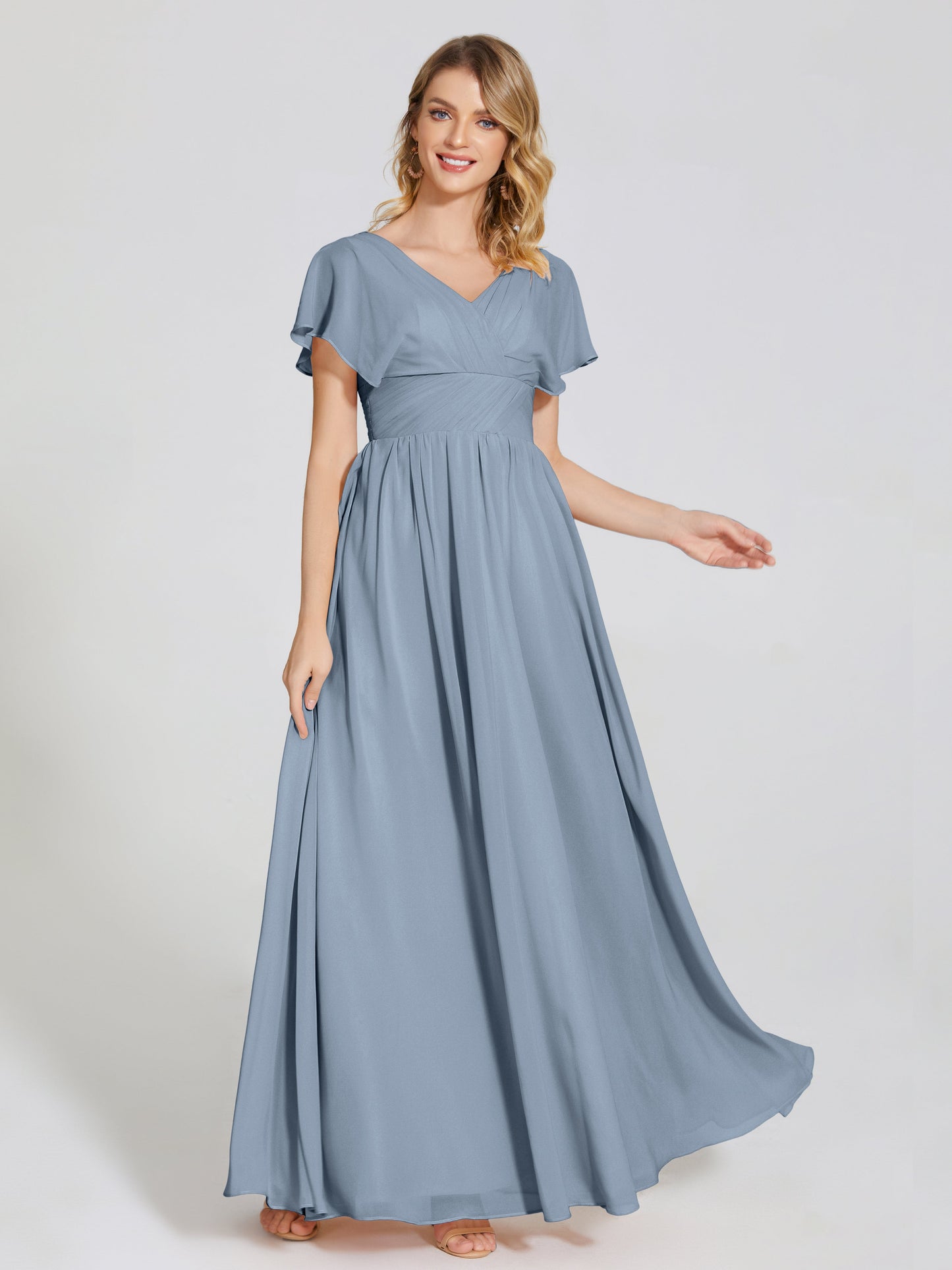 Malia Sleeves Bridesmaid Dress With Empire Waist