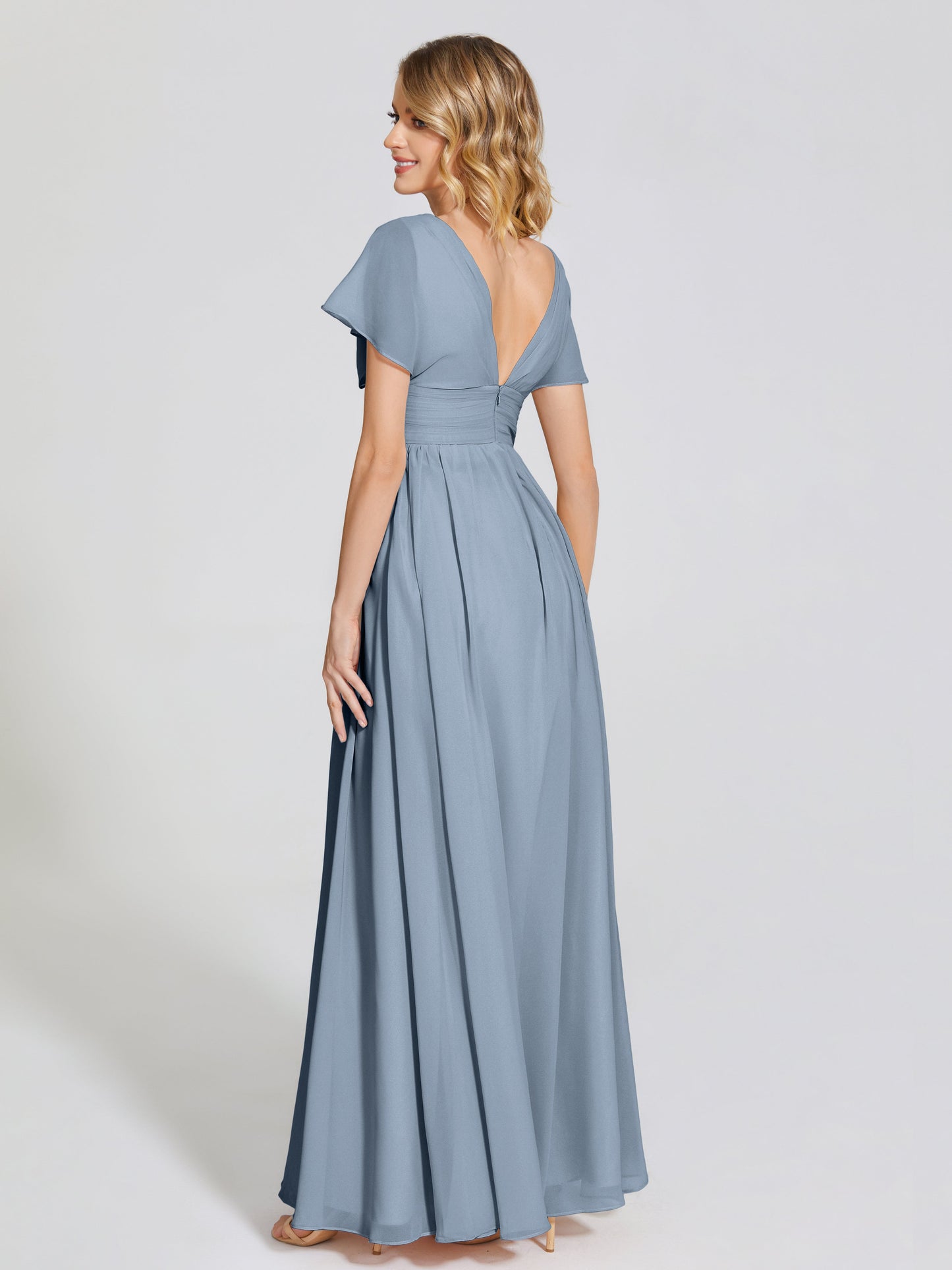 Malia Sleeves Bridesmaid Dress With Empire Waist
