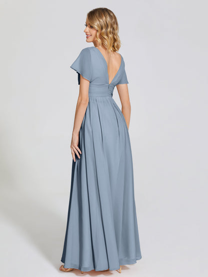 Malia Sleeves Bridesmaid Dress With Empire Waist