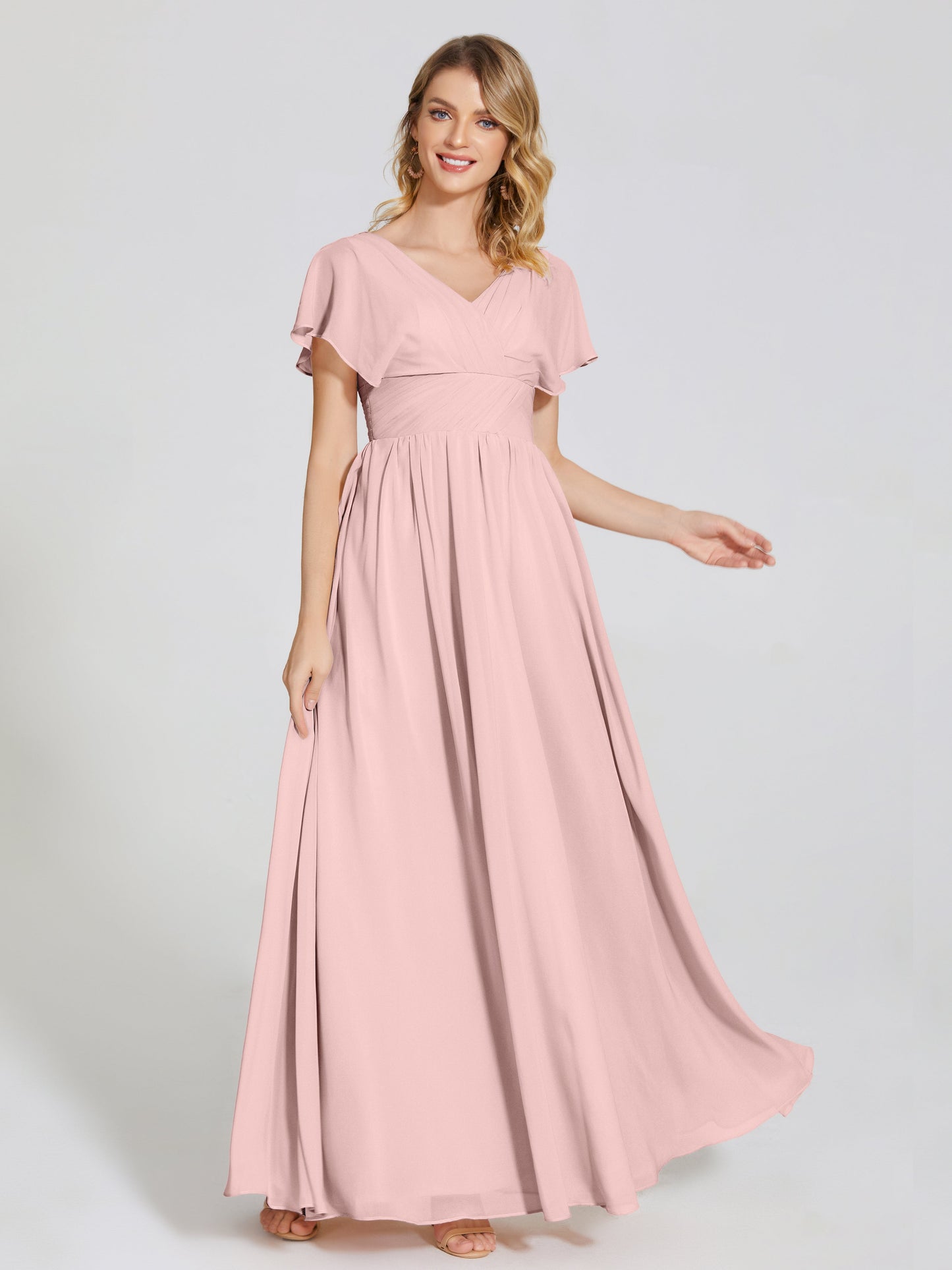 Malia Sleeves Bridesmaid Dress With Empire Waist