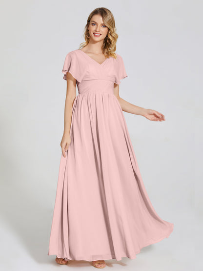 Malia Sleeves Bridesmaid Dress With Empire Waist