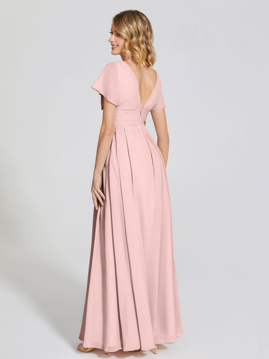 Malia Sleeves Bridesmaid Dress With Empire Waist