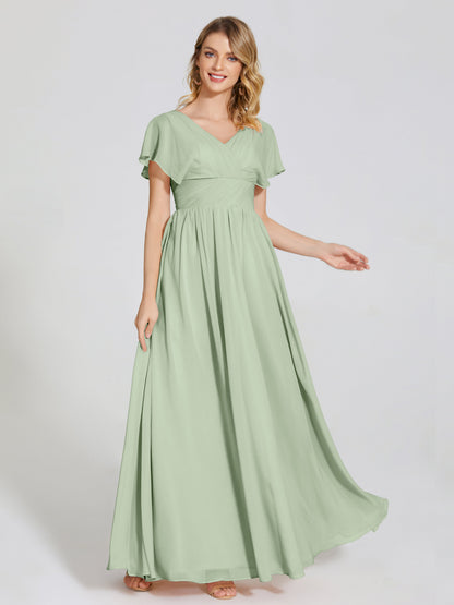 Malia Sleeves Bridesmaid Dress With Empire Waist