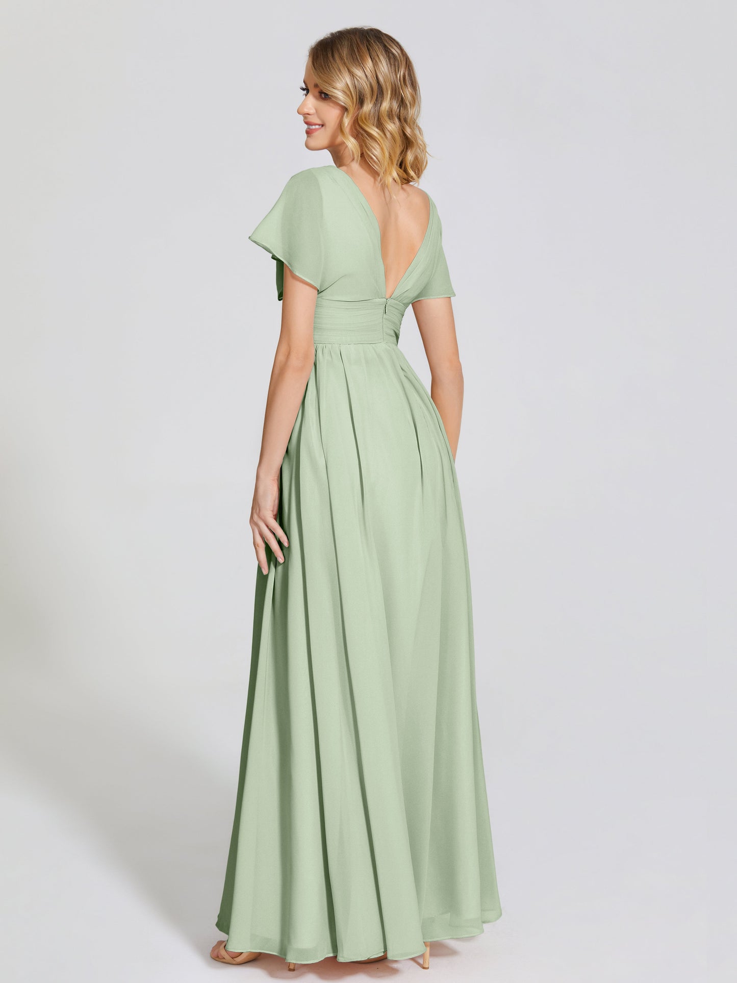 Malia Sleeves Bridesmaid Dress With Empire Waist