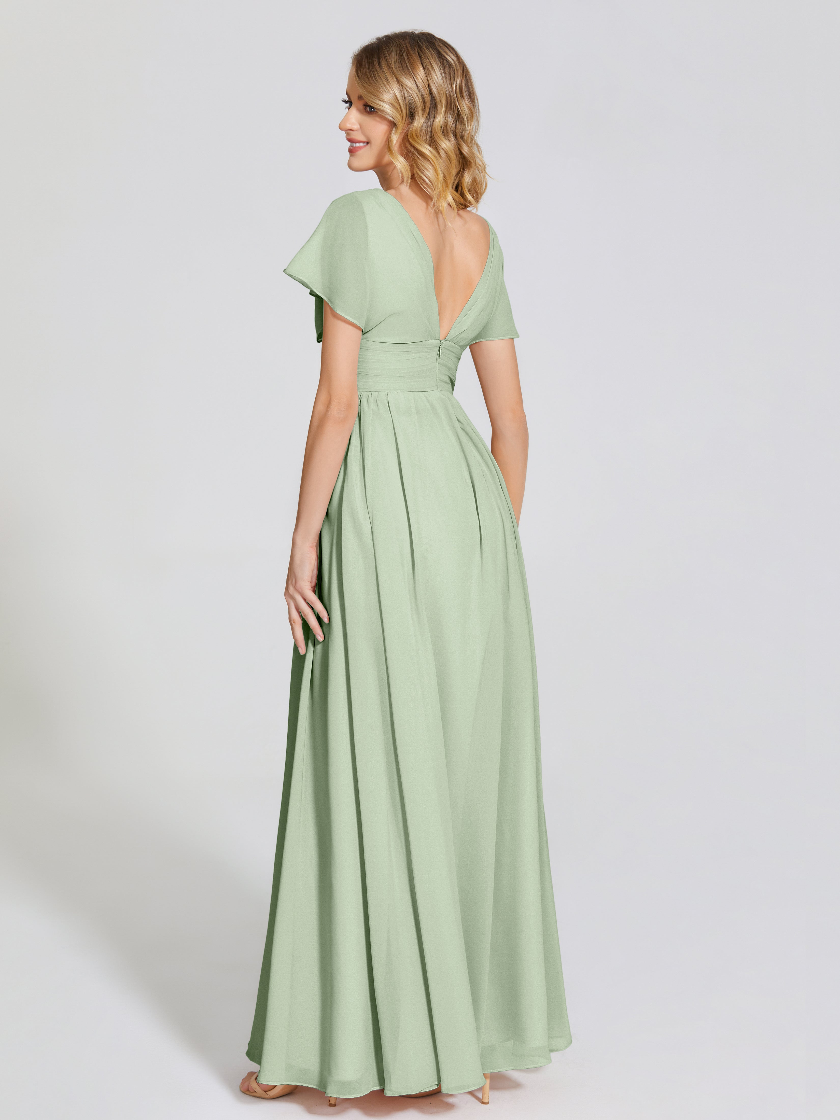 Malia Sleeves Bridesmaid Dress With Empire Waist