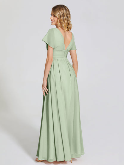 Malia Sleeves Bridesmaid Dress With Empire Waist