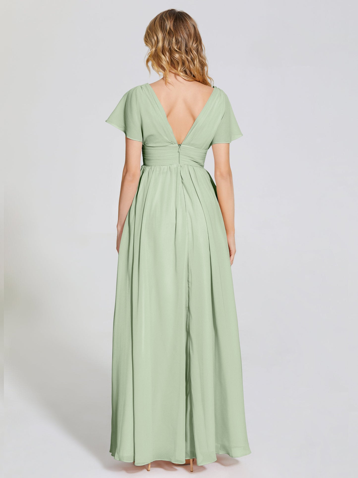 Malia Sleeves Bridesmaid Dress With Empire Waist
