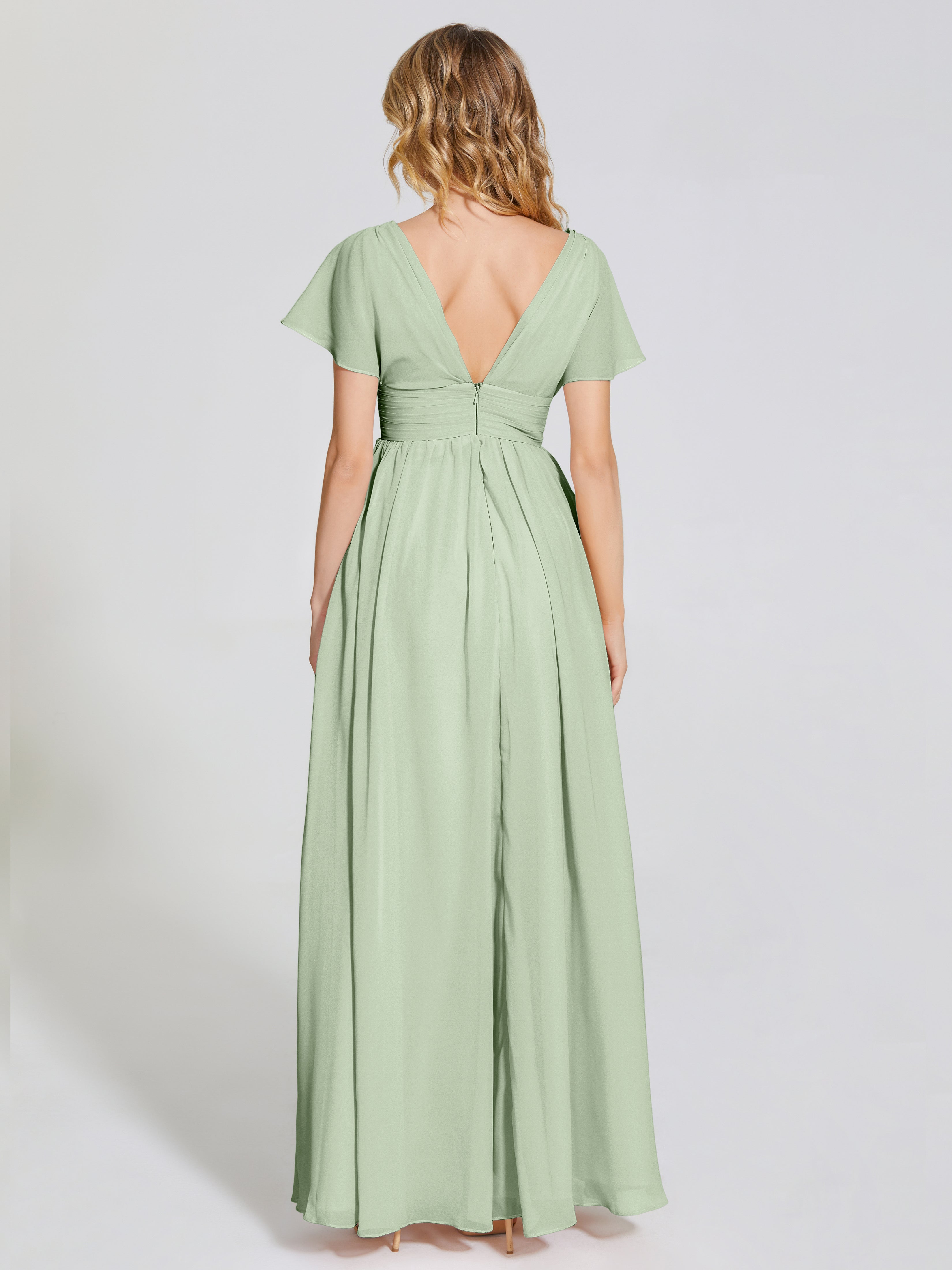 Malia Sleeves Bridesmaid Dress With Empire Waist