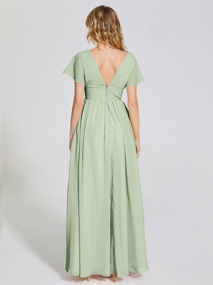 Malia Sleeves Bridesmaid Dress With Empire Waist