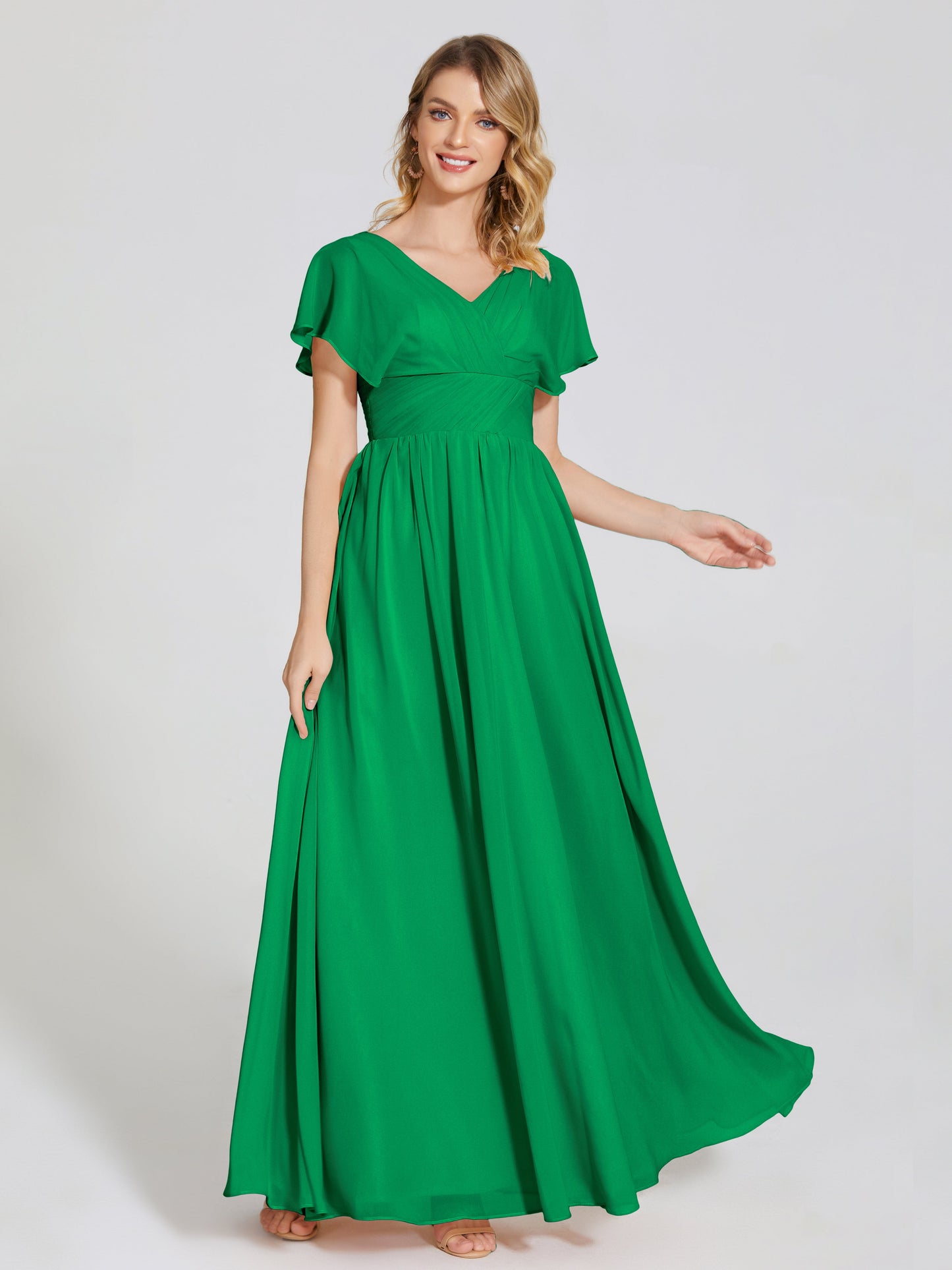 Malia Sleeves Bridesmaid Dress With Empire Waist