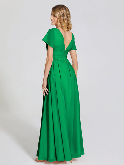 Malia Sleeves Bridesmaid Dress With Empire Waist