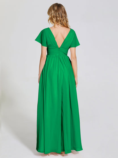 Malia Sleeves Bridesmaid Dress With Empire Waist