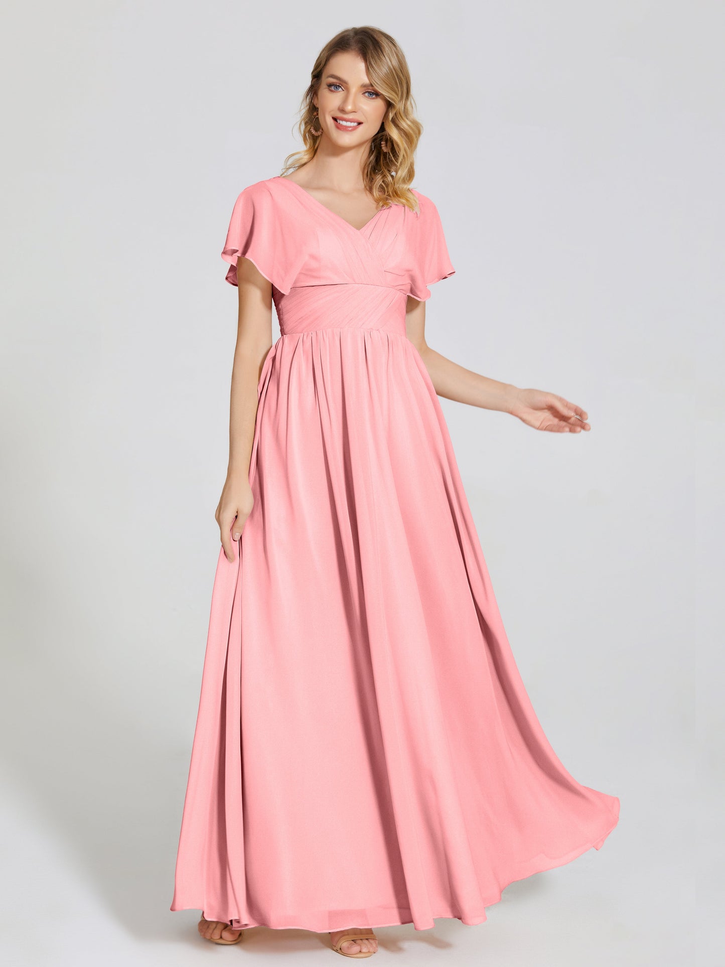 Malia Sleeves Bridesmaid Dress With Empire Waist