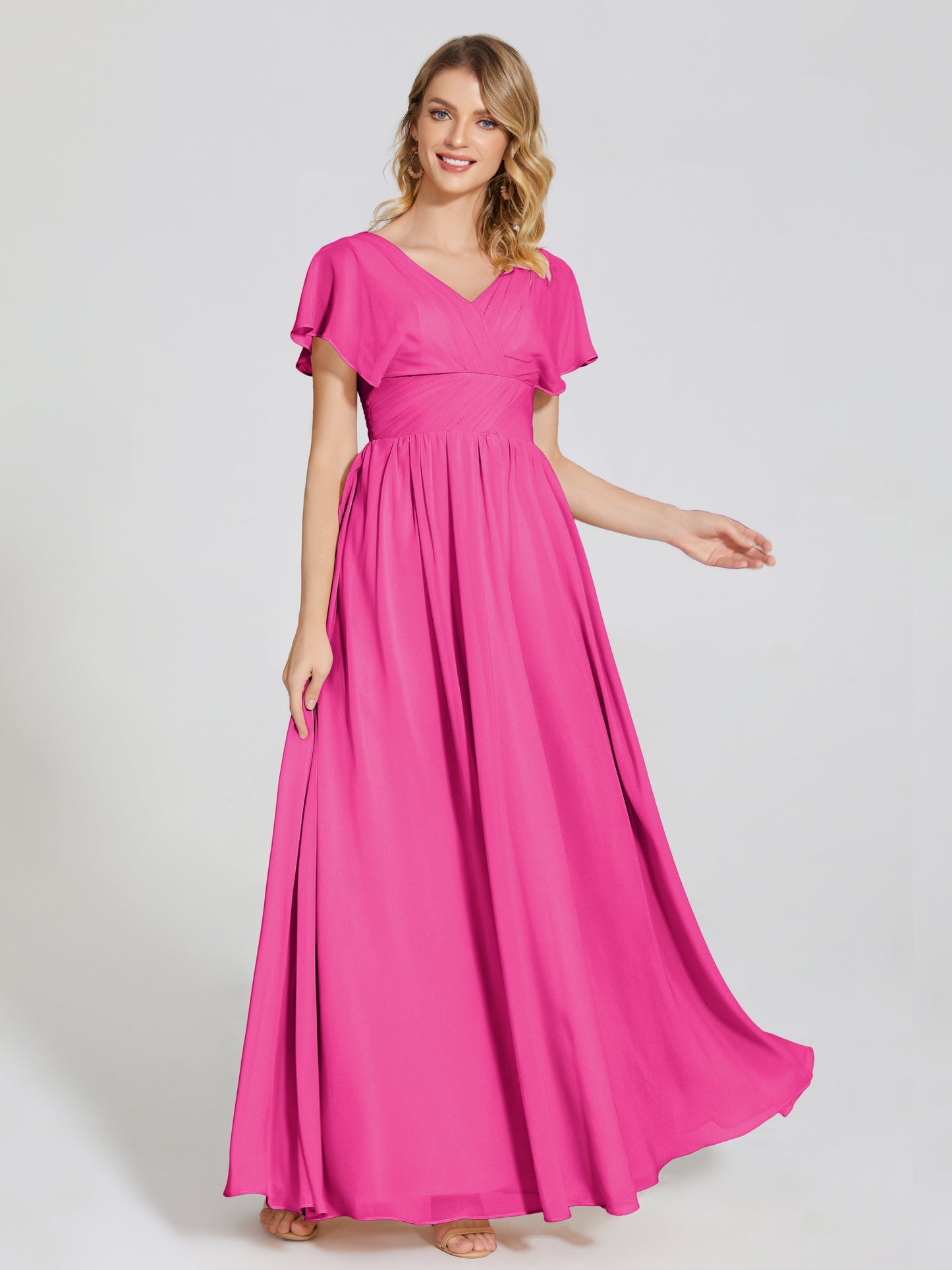 Malia Sleeves Bridesmaid Dress With Empire Waist