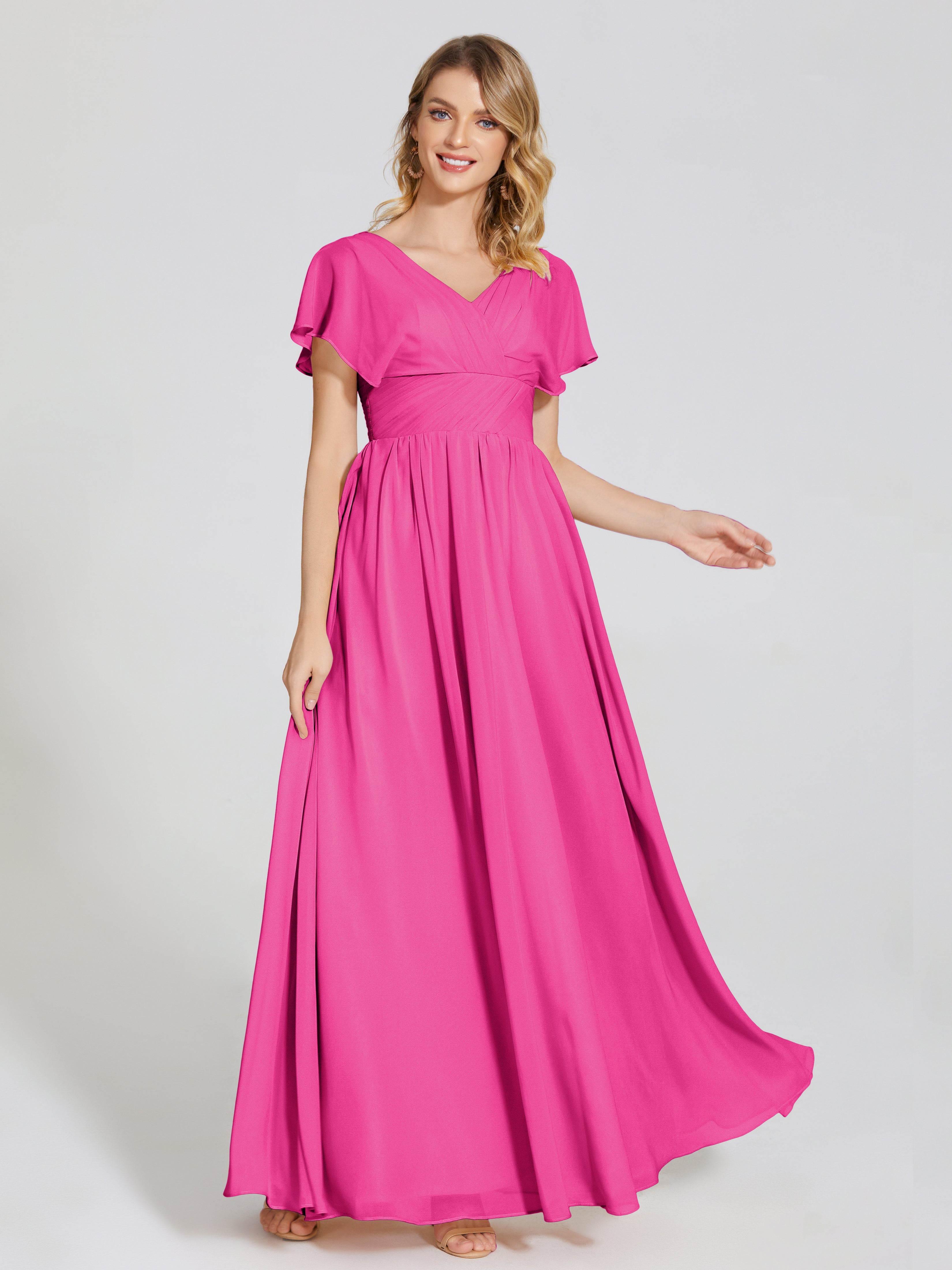 Malia Sleeves Bridesmaid Dress With Empire Waist
