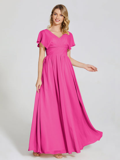 Malia Sleeves Bridesmaid Dress With Empire Waist