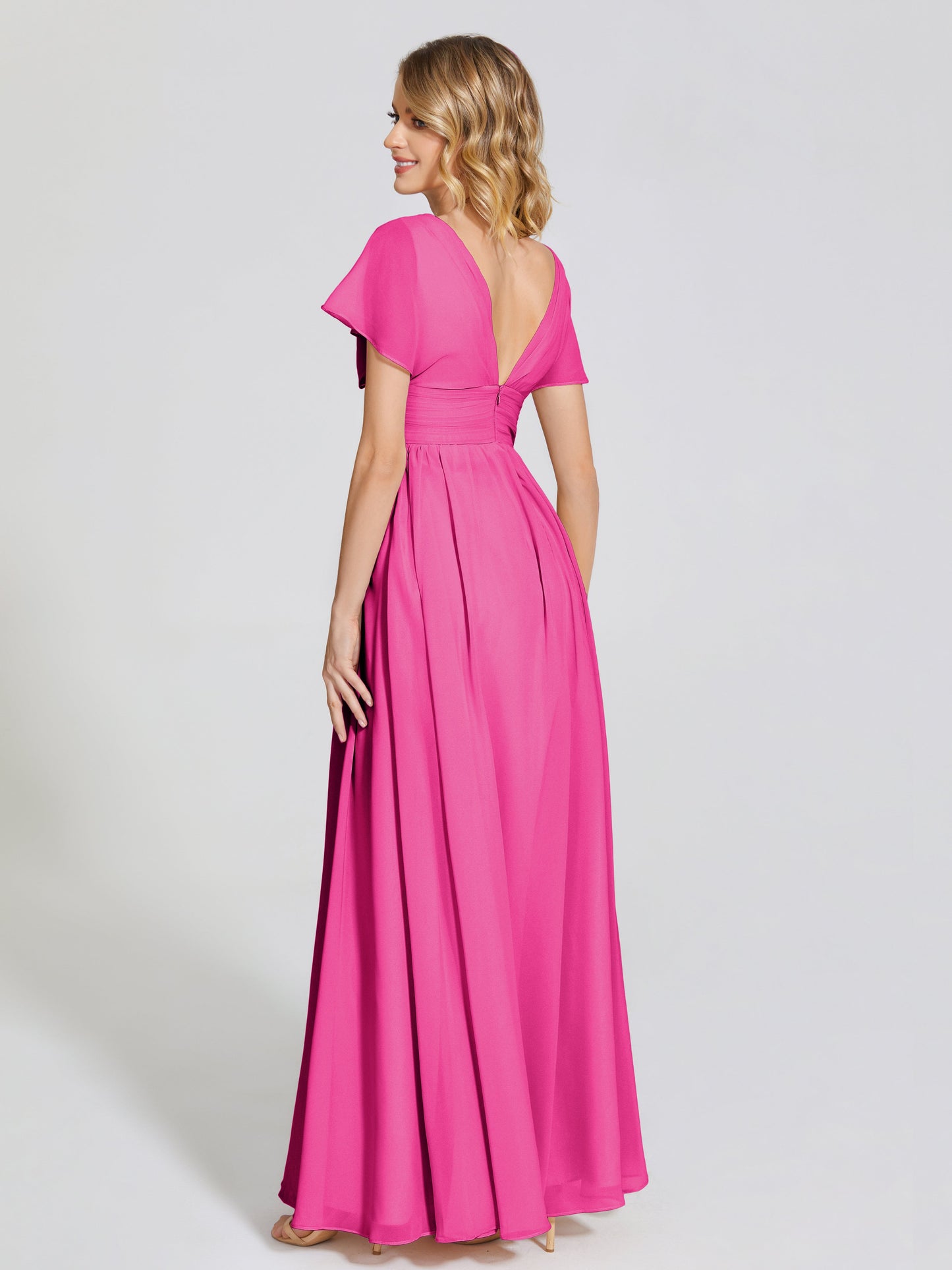 Malia Sleeves Bridesmaid Dress With Empire Waist