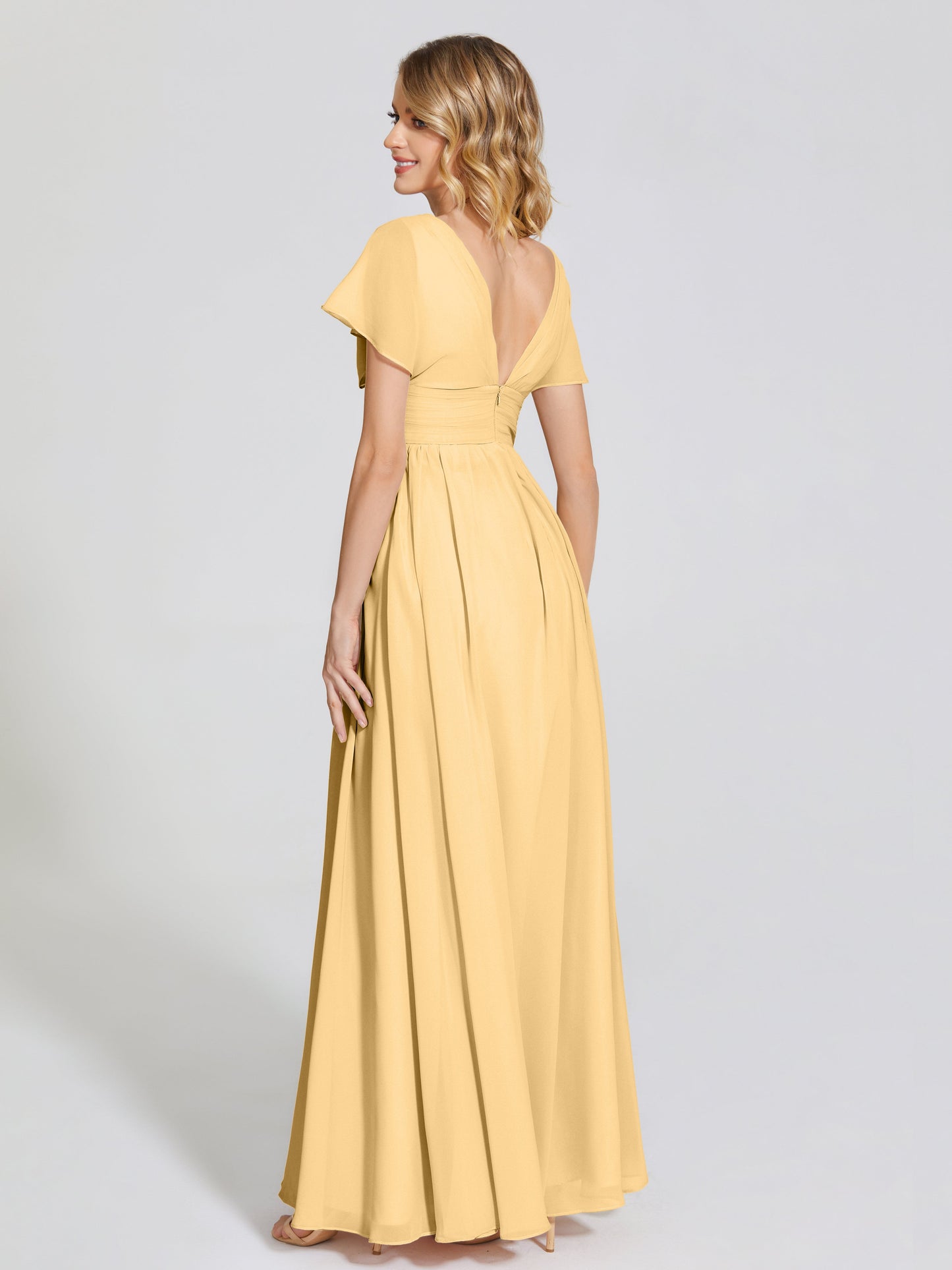 Malia Sleeves Bridesmaid Dress With Empire Waist