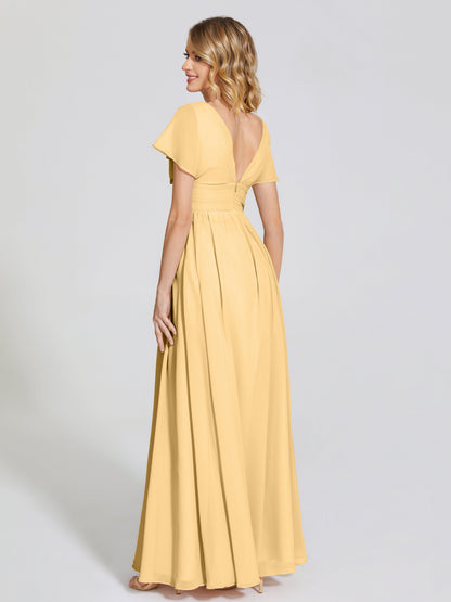 Malia Sleeves Bridesmaid Dress With Empire Waist