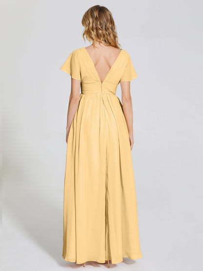 Malia Sleeves Bridesmaid Dress With Empire Waist