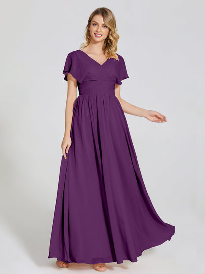 Malia Sleeves Bridesmaid Dress With Empire Waist