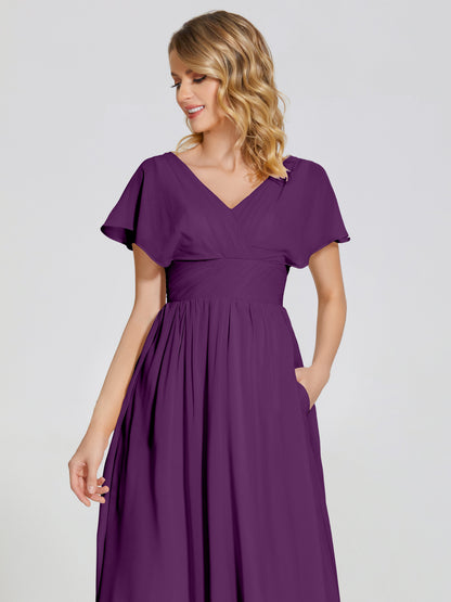 Malia Sleeves Bridesmaid Dress With Empire Waist