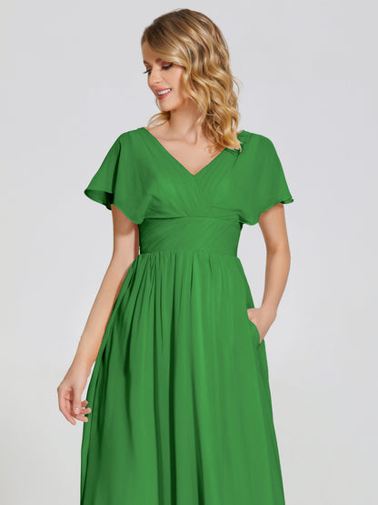 Malia Sleeves Bridesmaid Dress With Empire Waist