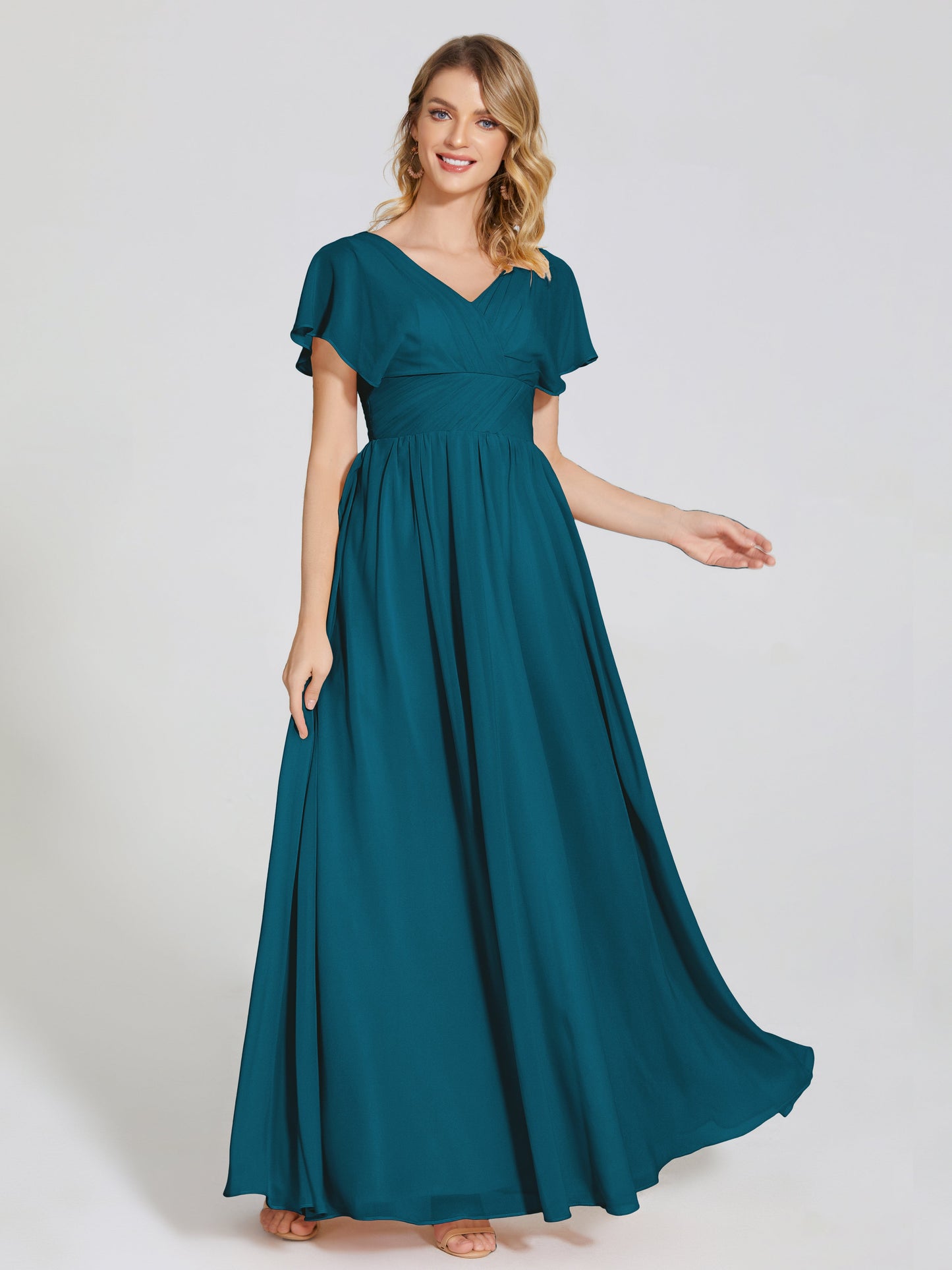 Malia Sleeves Bridesmaid Dress With Empire Waist