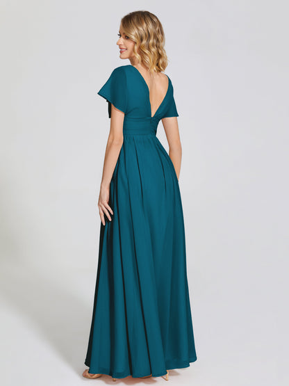 Malia Sleeves Bridesmaid Dress With Empire Waist